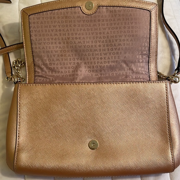 KATE SPADE Greer Laurel Way Rose Gold Leather Crossbody Bag - Picture 5 of 9